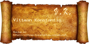 Vittman Konstantin névjegykártya